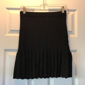 Catherine Malandrino Black Stretch Pleated Skirt